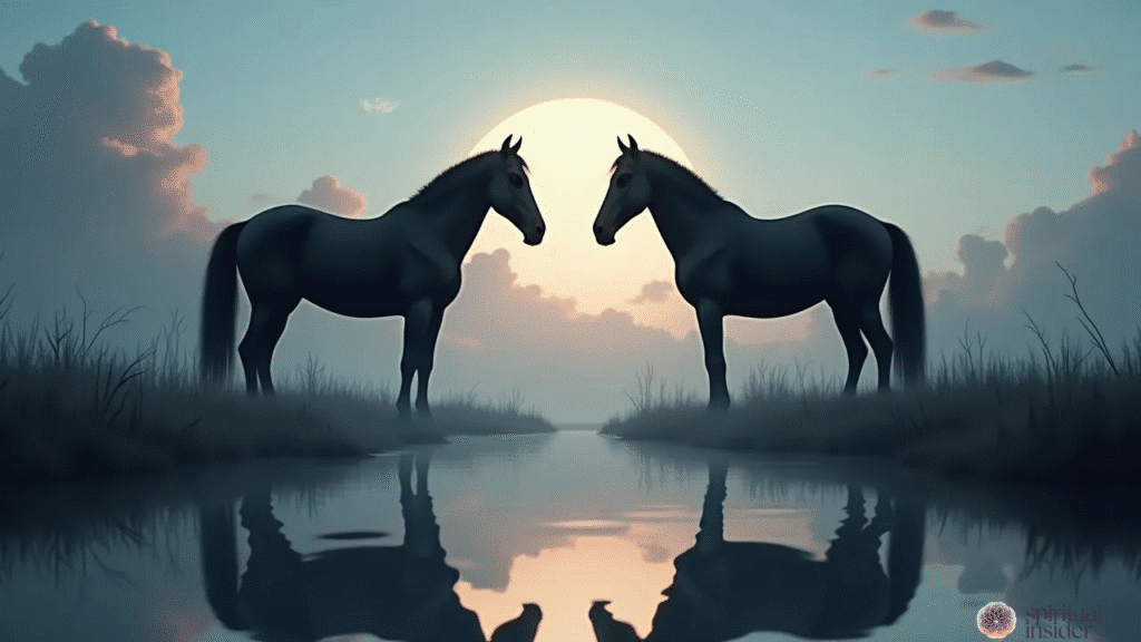 Twin Black Horses